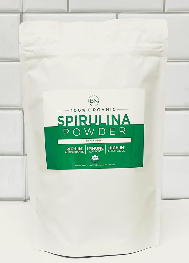 Spirulinaの粉の有機性1kg/2.2lb -285は3.5gのサービングのサイズ-USDAによって証明されるUSDA - 原料の栄養素のサービングごとの70%の蛋白質上の-最も純粋な源のビーガン蛋白質-Superfood