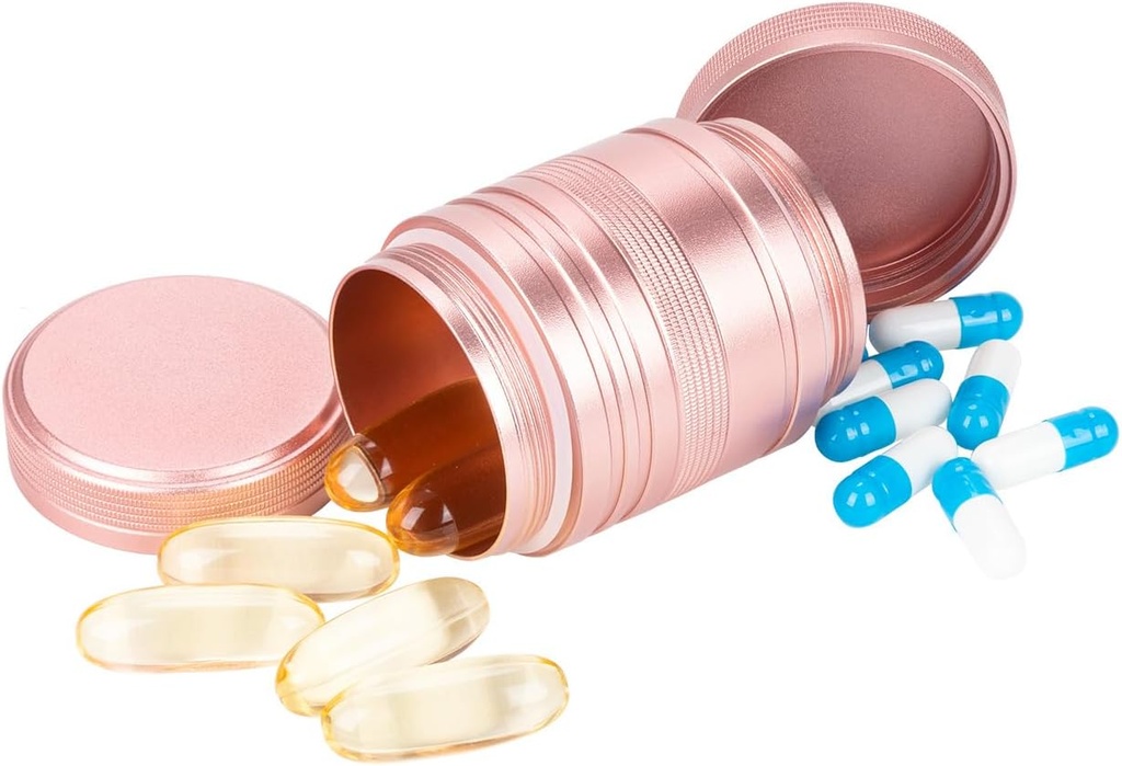 金属の丸薬箱の丸薬の箱1日2回-ビタミン/魚油/補足のためのポケット パースの薬のオルガナイザーのための毎日の丸薬の容器の携帯用旅行薬のホールダー