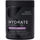 スポーツリサーチ® 水素酸電解液粉末 - ビタミン、ミネラル、ココナッツ水で砂糖を含まない&自然に風味付け - 水分補給をサポート - パッションフルーツ - 90 サービング