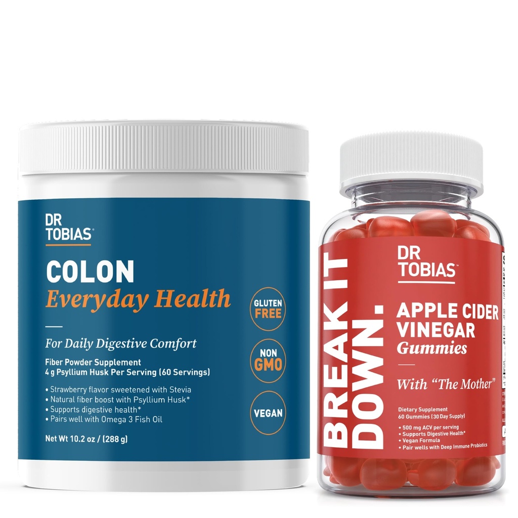 Dr. Tobias Apple Cider Vinegar Gummies & Colon 毎日の健康 - ACV Gummiesとデトックスとクレンジングサポート