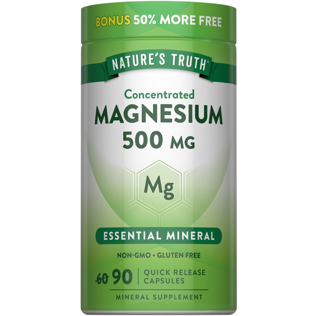 自然の真理マグネシウム酸化物500mgカプセル | 90カウント | 非GMO&グルテンフリー高強度サプリメント