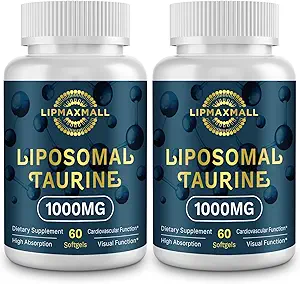 Liposomal Taurineの補足1000mgの中心、Nerve、頭脳、視覚のための高い吸収のアミノ酸(60のSoftgels - 2のパック)