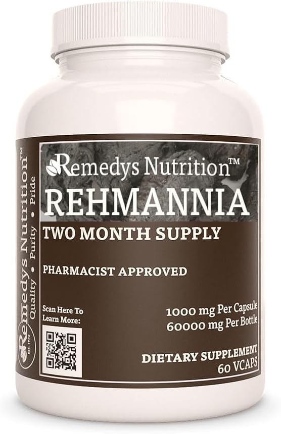 Remedyの栄養のRehmanniaの根 - 1,000のmgの60のビーガン カプセルの草のサプリメント - 2か月の供給
