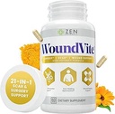 Zen Nutrients WoundVite Pre & Post Surgery Support, Scar & Wound Care, Scar Treatment, Plastic & General Surgery, Heal Faster & Aids in Recovery Time w/Bromelain, Turmeric & Arnica - 60 Vegan Caps