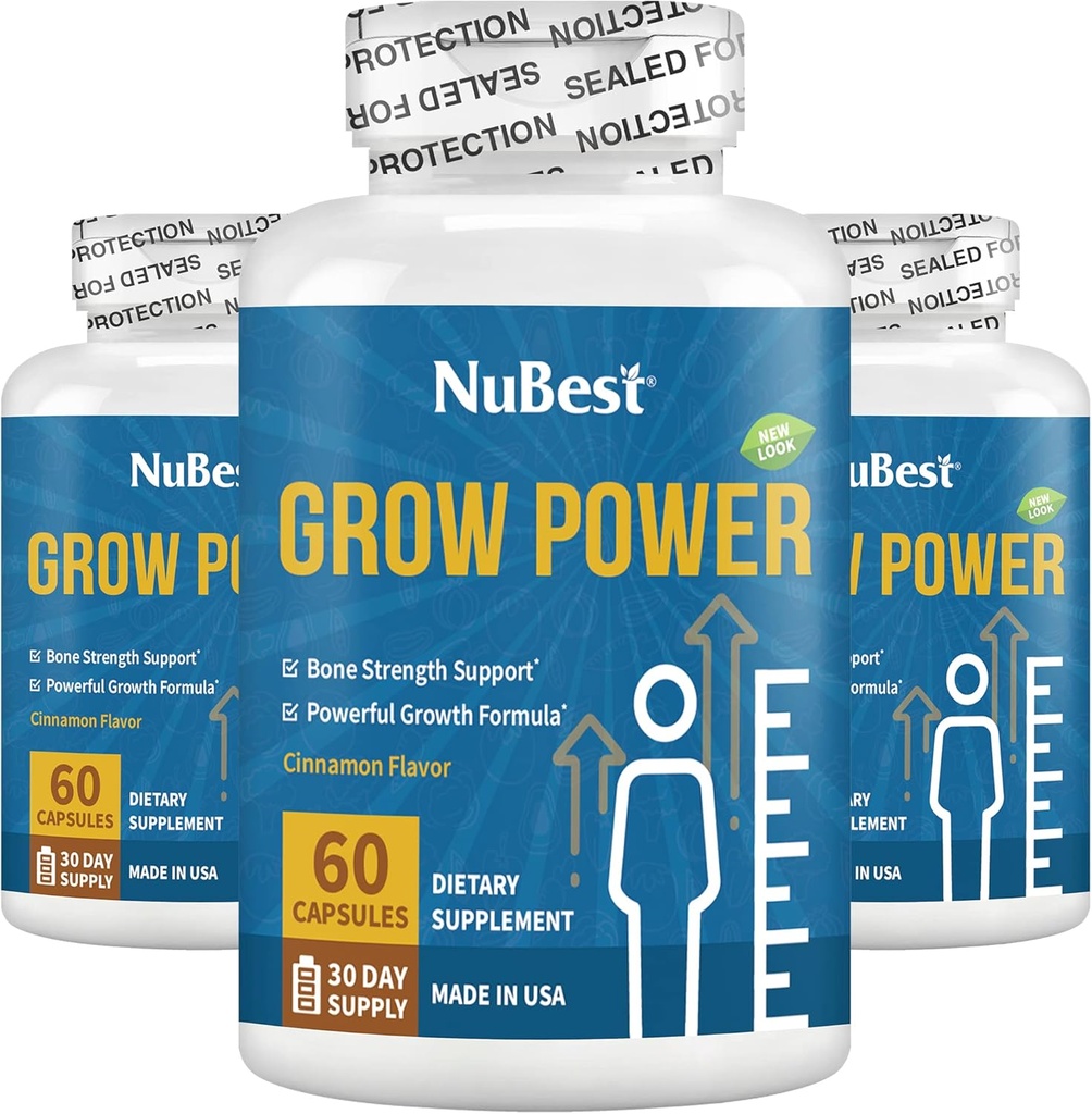 NuBestはパワーを育てます - カルシウムサプリメント - ビタミンD3、B6、亜鉛、リン、強力な骨のためのマルチビタミン、年齢のための全体的な健康10 +のパック3