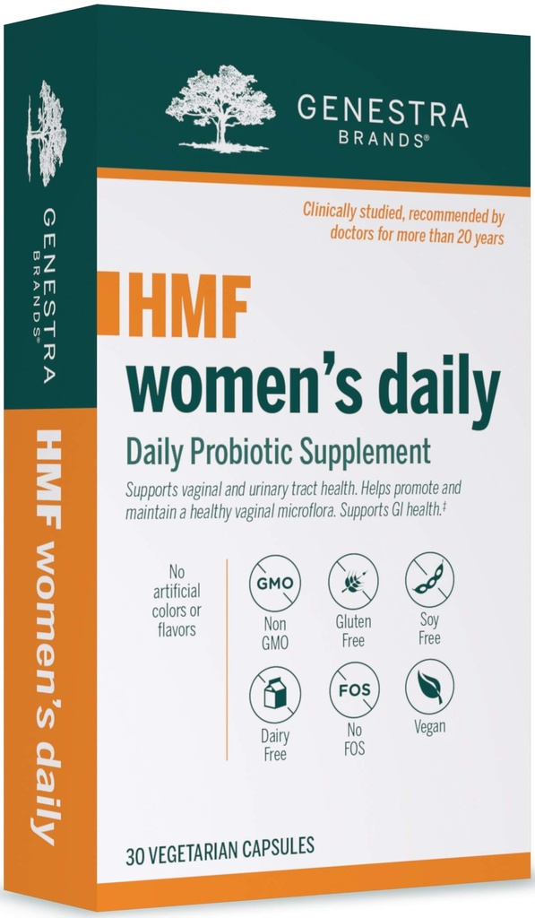 Genestra Brands HMF Women's Daily | GI and Urinary Tract Health Support for Women | 30 Capsules