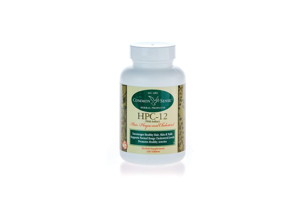 HPC-12: Hair, Plaque and Cholesterol with Iodine (120 Tablets)