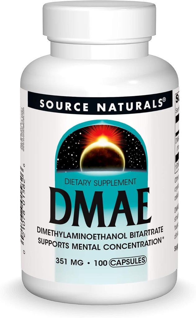 源のNaturals DMAEのジメチルアノエタノールのBitartrate -サポート精神集中*、351mg - 100のカプセル