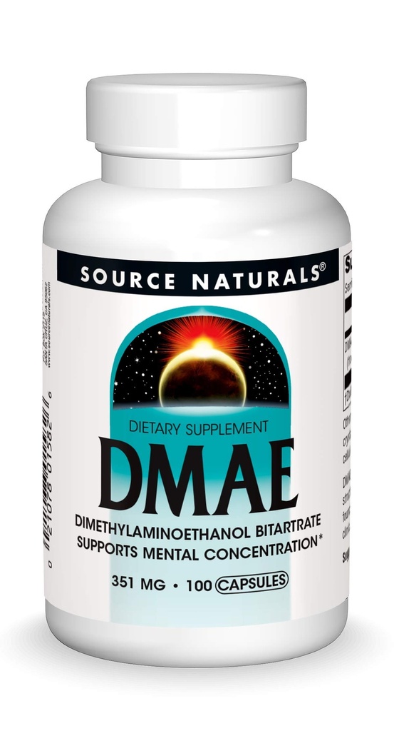 源のNaturals DMAEのジメチルアノエタノールのBitartrate -サポート精神集中*、351mg - 100のカプセル