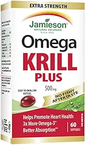 Jamiesonの余分強さのKrillのプラス、60のsoftgels