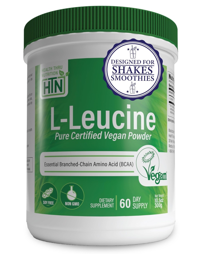 健康 栄養 純粋な L ロイシンパウダー 300g | 認定ビーガン | 発酵 | GMO ノン | 必須 BCAA | 第 3 回パーティ 試験 | 給餌ごとに 5 グラム | (60 食)