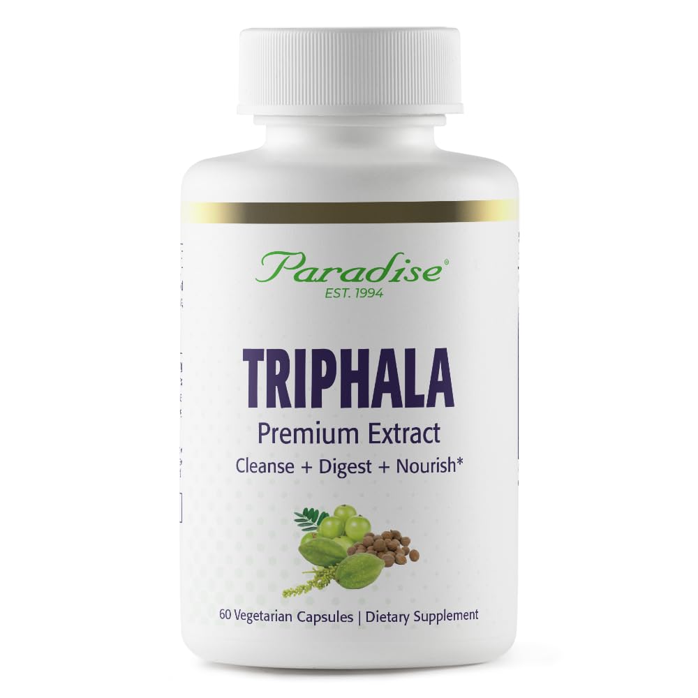 Paradise Herbs Organic Triphala Extract, Super Potent, Ultra Pure, Vegan, Non-GMO, Gluten Free, 60 Vegetarian Capsules