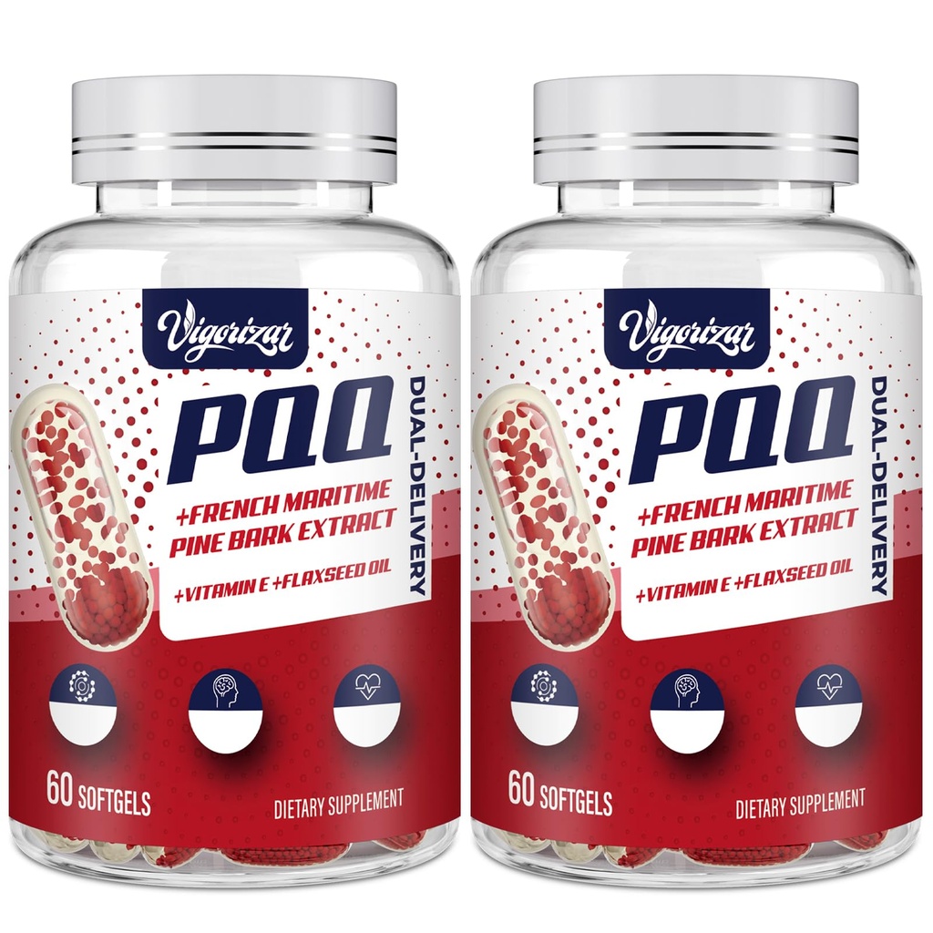 200mg PycnogenoとPQQ、プレミアムフレンチマリタイムパインバーク抽出物、最大吸収のためのユニークなデュアルデリバリー、バキュール&ハート&ジョイント機能のためのパインバーク抽出物 - 120ビーガンSoftgels