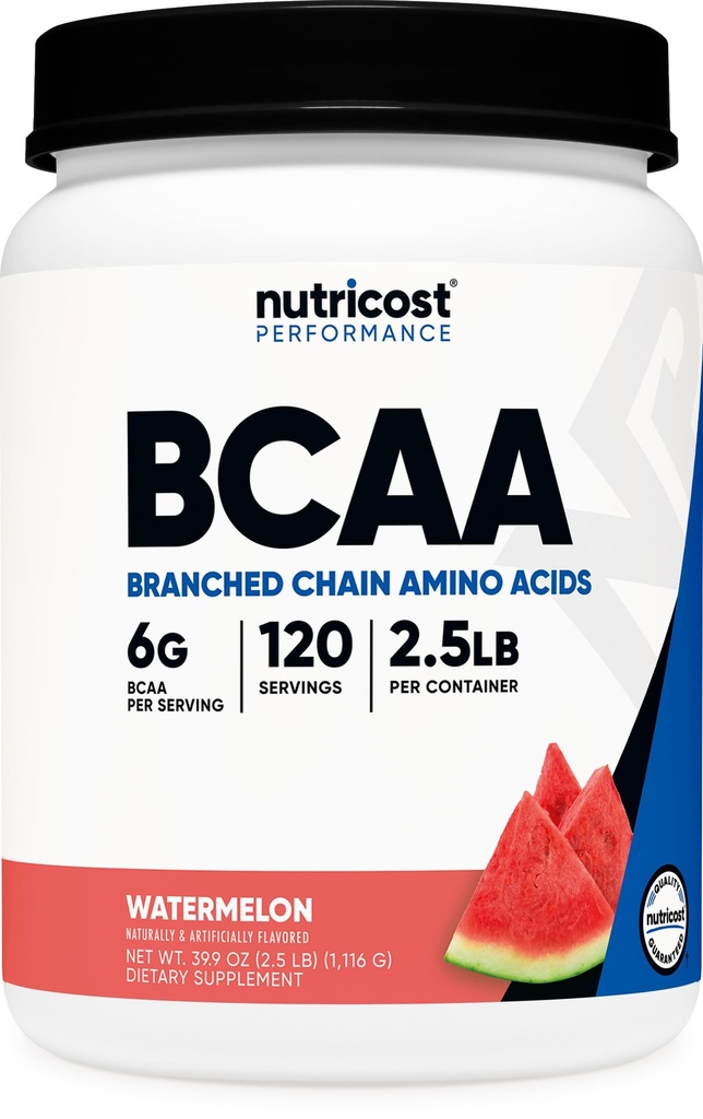 Nutricost BCAAパウダー2:1(スイカ、120サービング) - グルテンフリー、非GMO、ベジタリアン