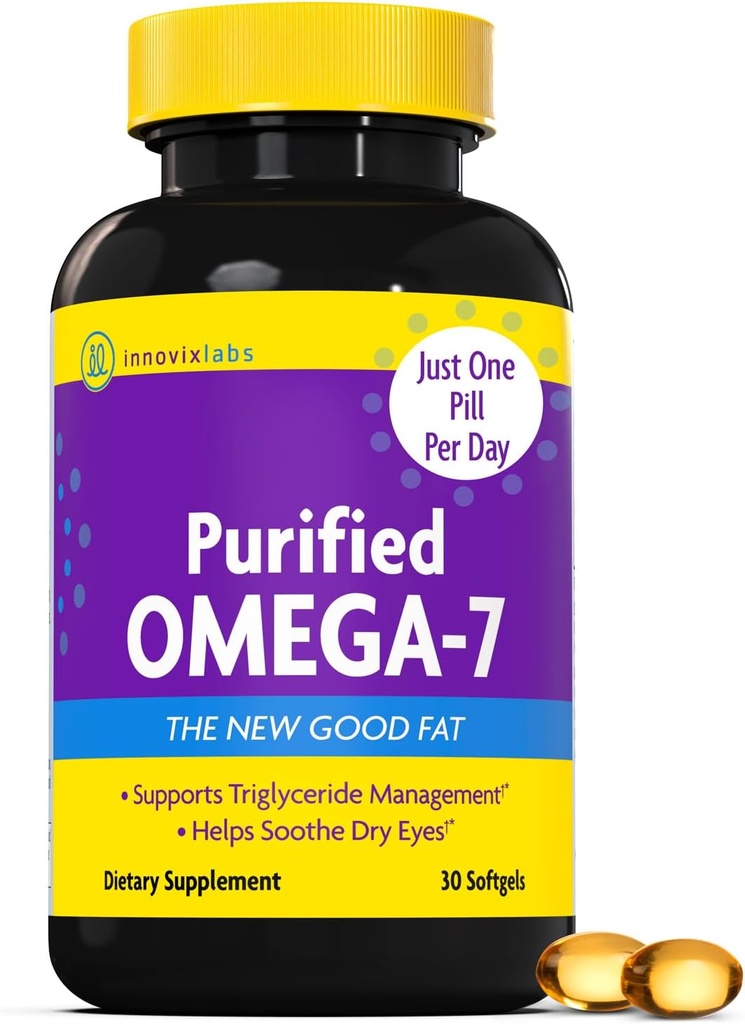 InnovixLabs精製オメガ7サプリメント - 210 mg Omega-7 Palmitoleic酸、メタボリズム&トリグリセリドサポート、エッセンシャル脂肪酸、IFOS承認、30 Softgels