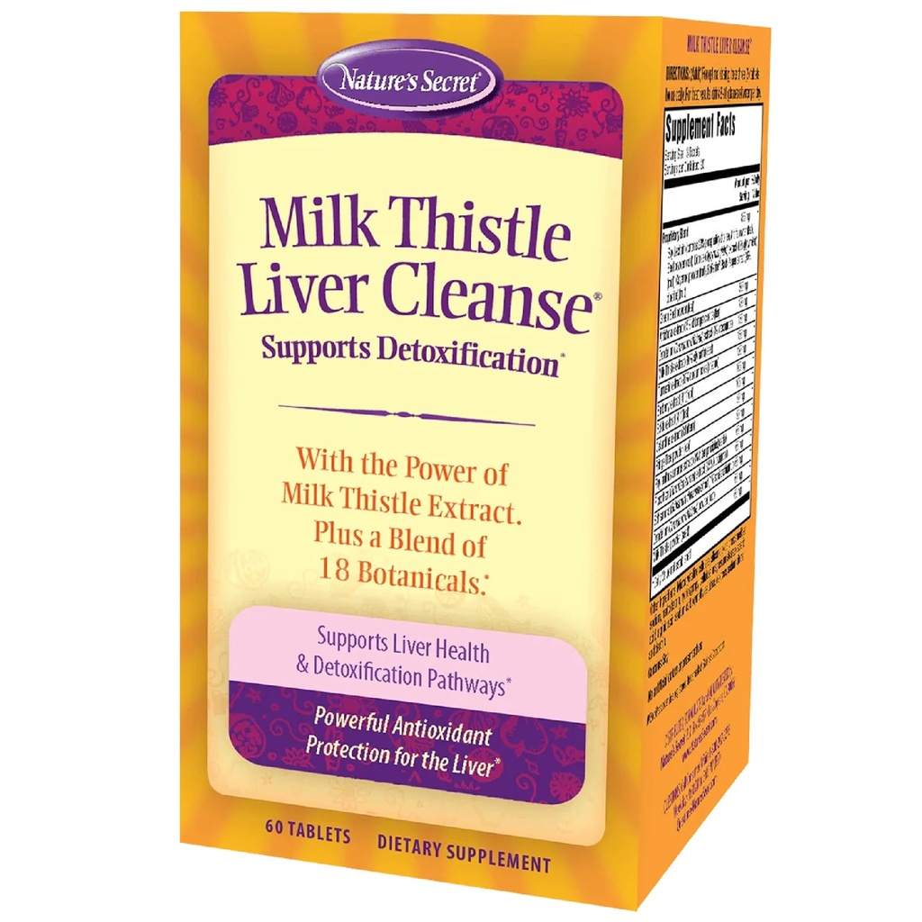 Nature's Secret Milk Thistle Liver Cleanse - 60錠 - 健康な肝臓機能と解毒をサポート - 18植物ブレンドターメリック、タンポ、ビート、アーティチョーク - 自然強力な抗酸化物質