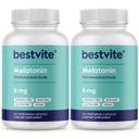 BESTVITE Melatonin 6mg (240 ベジタリアンカプセル) (120 x 2) - ない Stearates - ビーガン - 非GMO - グルテンフリー