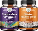 マグネシウムのGlycinate 400mgのカプセルおよび白い腎臓の豆のエネルギー ブースターの束 - 白い腎臓の豆のエキスの丸薬および自然なベジタリアンの補足