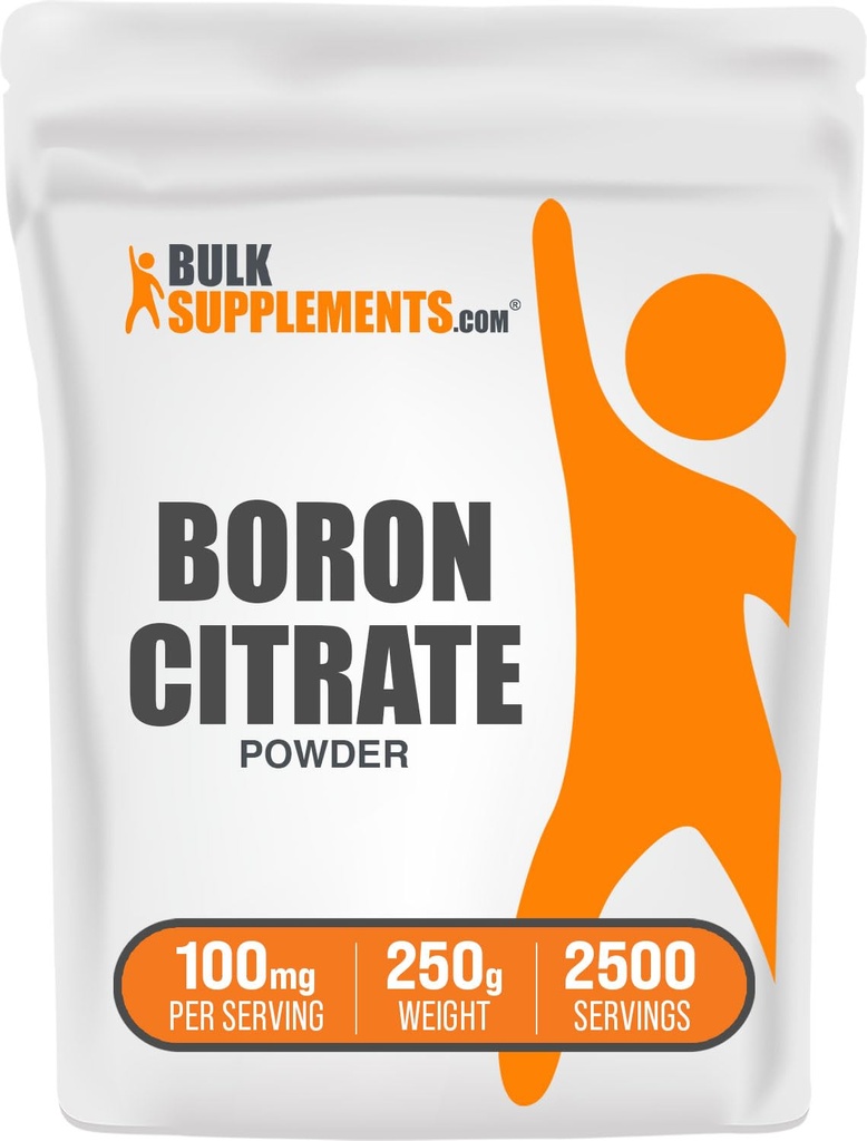 BulkSupplements.comボロンシレートパウダー - 男性と女性のためのボロンサプリメント、食品グレード - ボンズ&ジョイントのサポート、サービングあたり100mg、250g(8.8オンス)(パッケージ1)