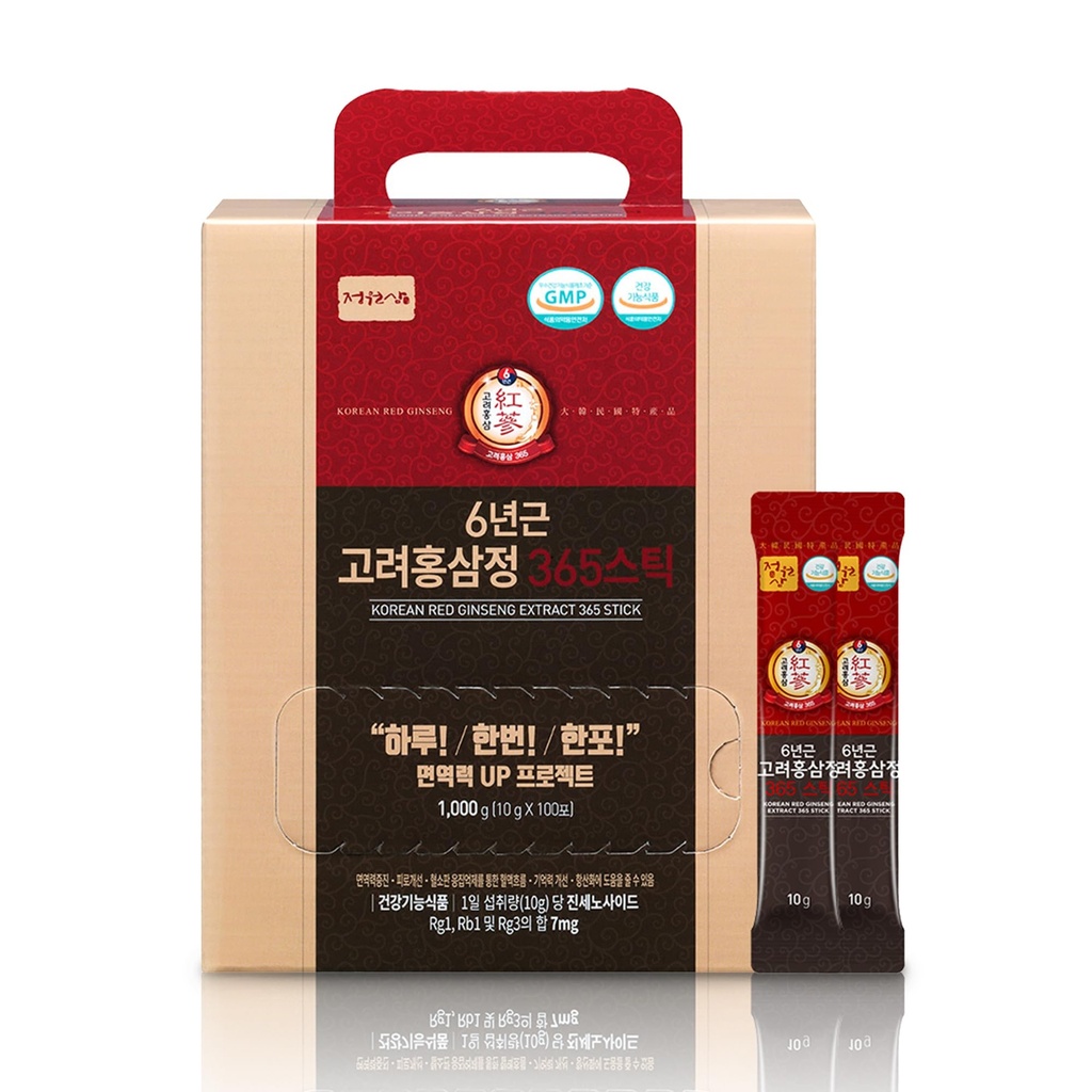 6年韓国レッドジンセン 365 | 100 スティック | ヴィーガン | 7mg ジンセノシド スティック