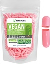 XPRS Nutra Size 1 Empty Capsules - 100 Count Empty Vegan Capsules - Vegetarian Pills - DIY Vegetable Capsule Filling- Veggie Pill Caps for Do-It-Yourself Supplements (Pink)