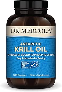 Mercola Antarctic Krill Oil - 1,000 mg - Omega-3 サプリメント with EPA&DHA - サポート脳、心臓、関節と免疫の健康 - GMOフリー、グルテンフリー&大豆フリー - 180カプセル(90の摂食)