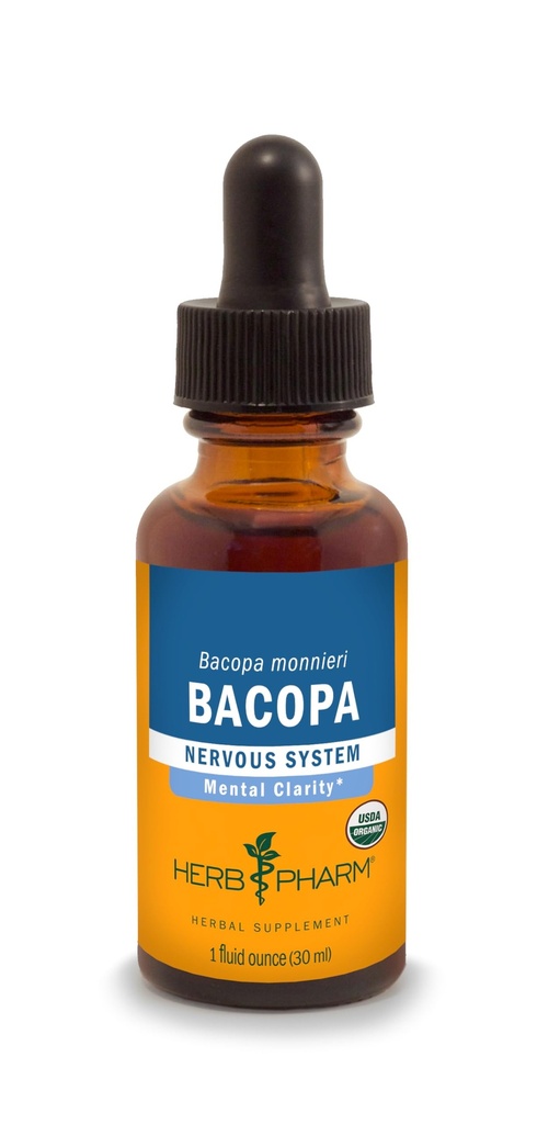 Herb Pharmは、脳サポートのための有機Bacopa液体エキスを認定 - 1オンス(DBAC01)