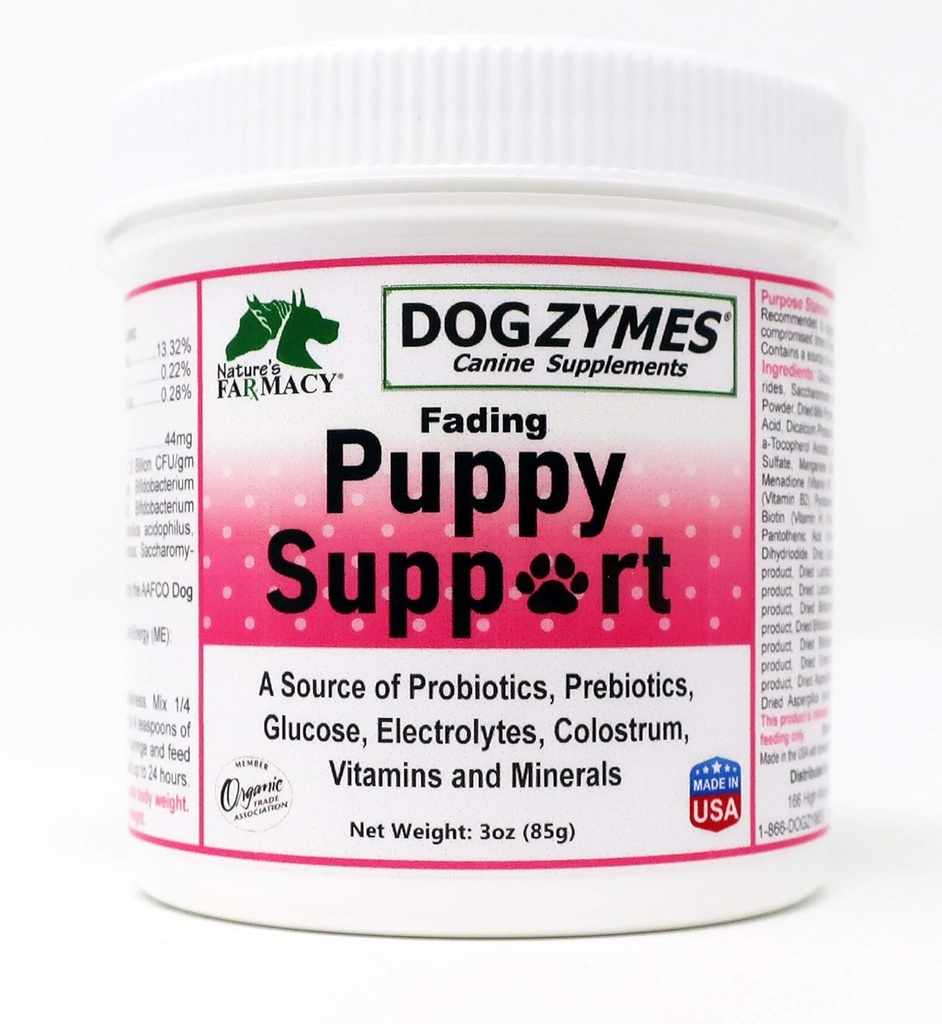 Dogzymes は、Puppy サポート プロバイオティクス プレバイオティクス 酵素 グルコース ビタミン ミネラル ミックス 1 宛先 16 水と (3 オンス)