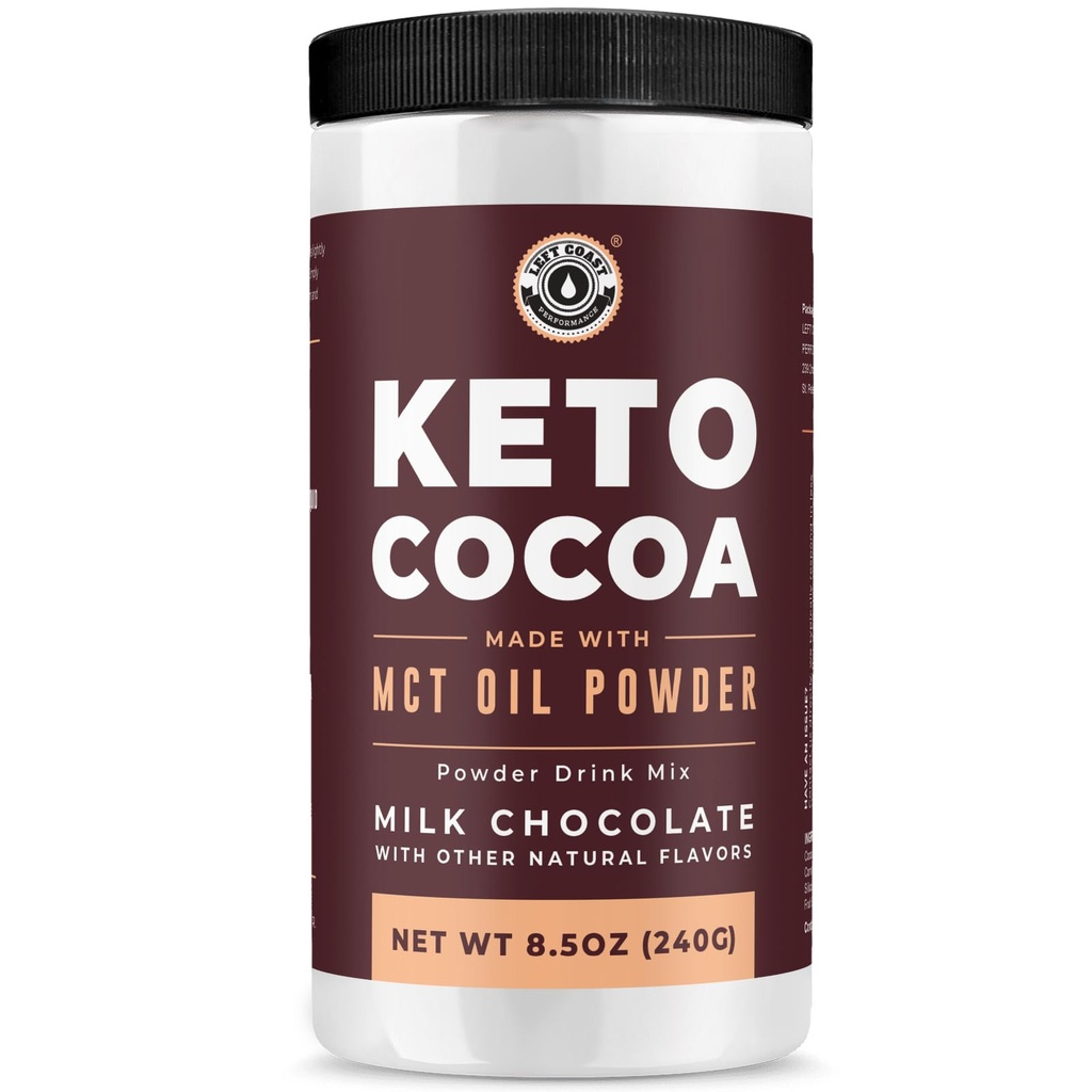 Keto Cocoa | Keto ホットチョコレートドリンクミックスパウダー - 砂糖無料、タンパク質とMCTオイルパウダー付き低炭水化物