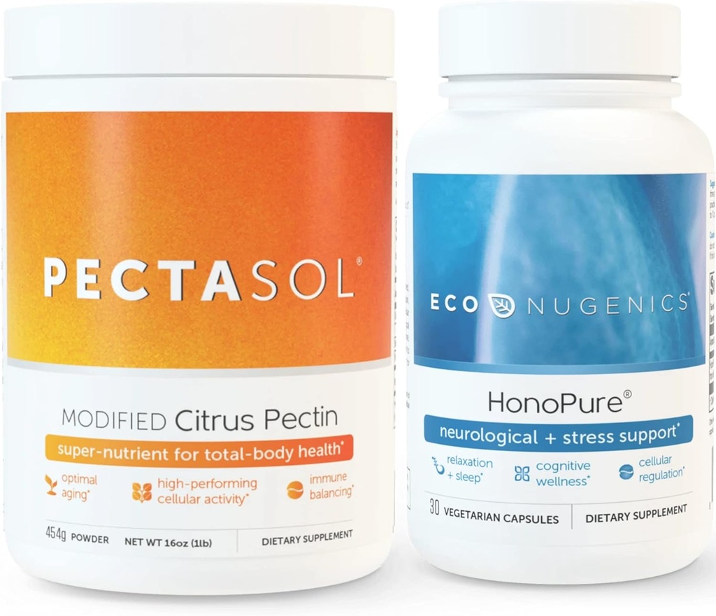 EcoNugenics Ultimate Cellular Health & Immune Support Pack | HonoPure - Magnolia Bark Extract, 30 Capsules | PectaSol-C Modified Citrus Pectin, 454 Grams Bundle