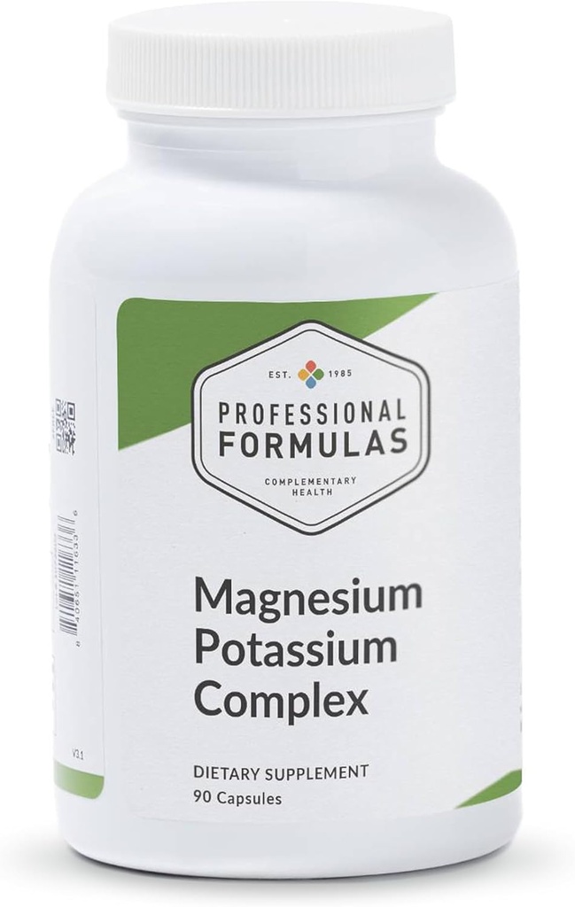 プロフェッショナルフォーミュラマグネシウムカリウムコンプレックス - 高吸収性マグネシウム(Malate&Citrate)とカリウムシレート - 健康な筋肉、神経、心、および電解バランスをサポート - 90カプセル