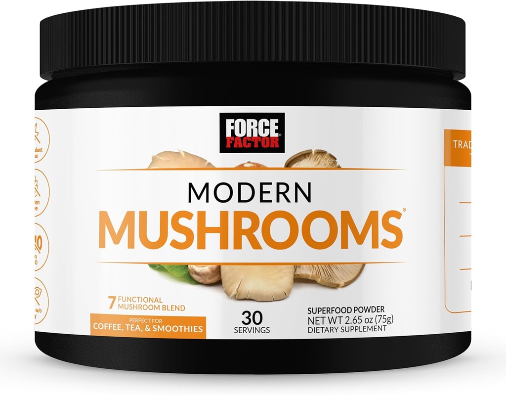 力率の現代きのこの粉、エネルギー、焦点、免除を支え、Cordyceps、トルコの尾、Chaga、Reishi、ライオンのマネ、椎茸、Unflavored、30のサービングとの消化を補って下さい