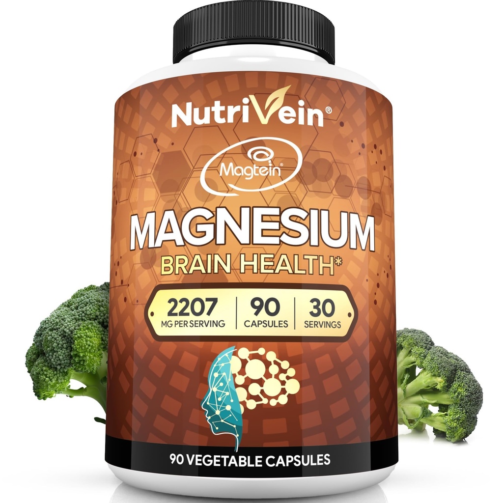 Nutriveinの優れたMagteinのマグネシウムL-Threonateの補足2207のmg - 90の帽子(3日):頭脳、睡眠、気分及び回復のための高吸収のマグネシウムのThreeonate