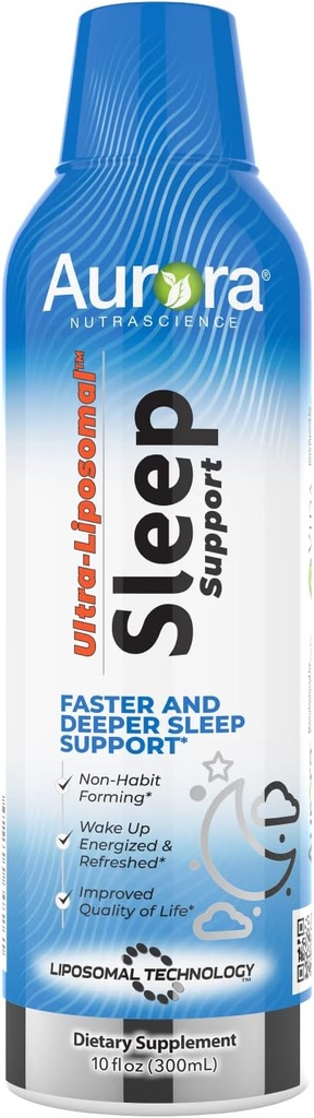 Vida Lifescience Aurora Nutrascience Ultra-Liposomal Sleep Aid サポート、Melatonin、L-Theanine、Ashwagandha、Chamomile、30サービング、10 floz
