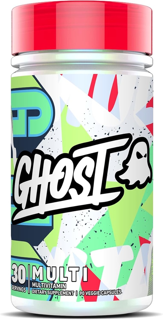 男性と女性のためのGHOSTマルチビタミン、90カプセル - 21ビタミン、ミネラル&キー栄養素 - ビタミンA、ビタミンD、ビタミンE&亜鉛 - グルテンフリーグルテン、大豆&砂糖、ビーガン