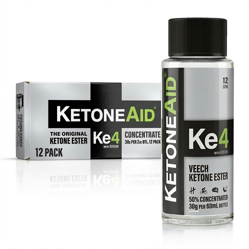 KetoneAid Ke4 Ketone のエステルのコンセントレイト | ケトンの塩ではなく、砂糖、カフェイン無し | 外因性のD-BHBのエステル | 12 瓶あたりのサービング (12 カウント)