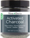 Viva Doriaによって活動化させる木炭粉、堅材は、食品等級、1.2 Ozのガラス瓶を運転しました