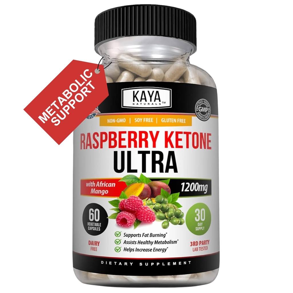 Kaya Naturals Ketoダイエットラズベリーケトン - 減量サプリメント、食欲コントロール、ブースト代謝 - 60カウント