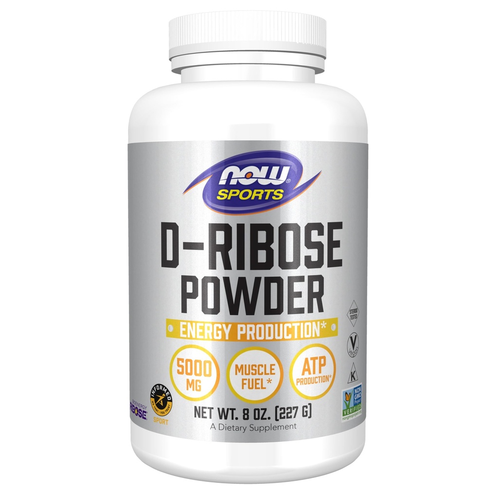 NOW Foods Sports Nutrition、D-Ribose Powder 5,000mg、非GMO、エネルギー生産*、8-Ounce認定
