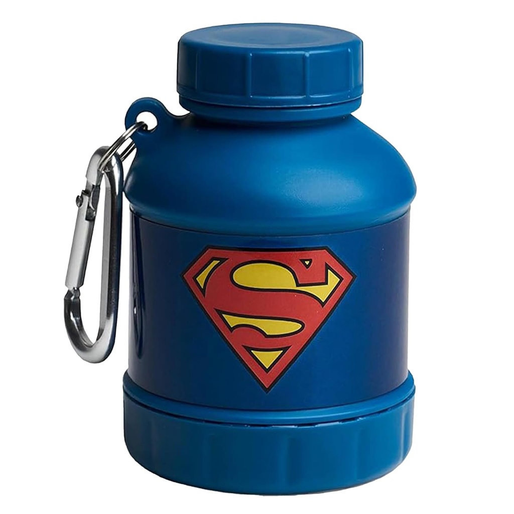 Smartshake正義リーグWhey2Goスーパーマンプロテインパウダーストレージコンテナ50g - BPAフリーシェーカーボトル漏斗Wheyプロテインパウダー+プロテインシェイク110ml、DCコミック男性ギフト