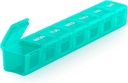 Sukuosの余分大きい週刊の丸薬のオルガナイザー、友好的な7日の毎日の丸薬箱の箱の箱の関節炎、ビタミン、魚油または補足のための明確なふたが付いているシルクスクリーンによって印刷される薬の容器(シアン)