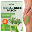 Wellneeの元の草の膝パッチ-Kneeサポート及び筋肉痛のためのWellkneeのプラスター-一時的な救助のための最高の強さ-ウェルネス(10のパッド)のための自然なハーブとなされる付着力の熱パッチ