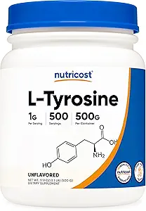 Nutricost Lチロシンパウダー500グラム - 純粋なLチロシンパウダー1000mg/サービング