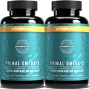 Primalの収穫オメガ3の魚油の補足、30は柔らかいゲルのカプセルw/1000mg EPA + DHAの補足、魚介類のパルプの非GMOオメガ3脂肪酸、2のパックをサービングします