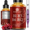 プライム コード ビタミン B1 ビタミン B3 B6 と B12 をドロップします。 | B 複合液 サプリメント | 大人のためのチアミンサプリメント | 高吸収性 | 免疫サポート | GMO なし | グルテンフリー