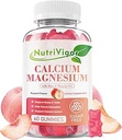 ビタミンD3とカルシウムグミー600mg、骨のためのカルシウムマグネシウム亜鉛グミー&免疫サポート、女性&男性のためのカルシウムサプリメント、砂糖無料、ビーガン、ピーチフレーバー、60カウント