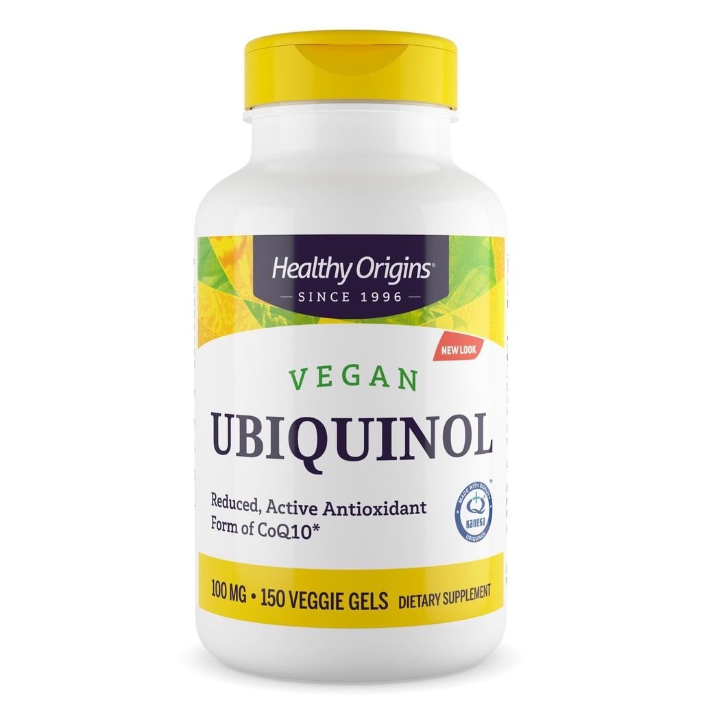 健康的な起源ビーガンUbiquinol(CoQ10のアクティブフォーム)、100mg - 心臓の健康と抗酸化のサポートのためのカネカUbiquinolサプリメント - グルテンフリー&非GMOサプリメント - 150ベジゲルゲル