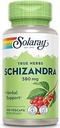 SOLARAY Schizandra 580 mg - ボディヘルスとウェルネスサポートのためのシサンドラサプリメント - Schisandra Berry - Non-GMOプロジェクト検証、ビーガン、ラボ検証、60日間保証、100サービング