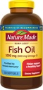 Nature Made Burp Less Fish Oil Omega 3 Supplements, 1000mg Softgels, Omega 3 Fish Oil Supplements for Healthy Heart Support, 320 Softgels, 160 Day Supply
