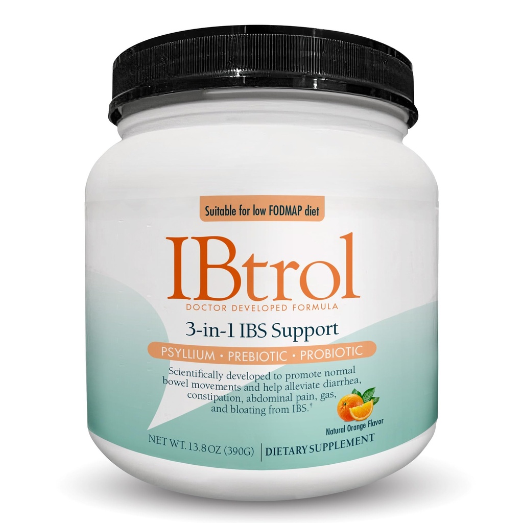 IBtrol® 3–in–1 サイリウム、プレバイオティクスおよびプロバイオティクスとの IBS の腸の健康の補足は、IBS の症状、ガス、漂白、Diarrhea、便秘、腹痛 60 のサービング(自然なオレンジ味)を管理します